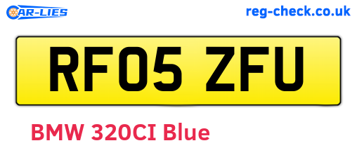 RF05ZFU are the vehicle registration plates.