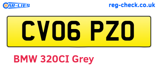 CV06PZO are the vehicle registration plates.