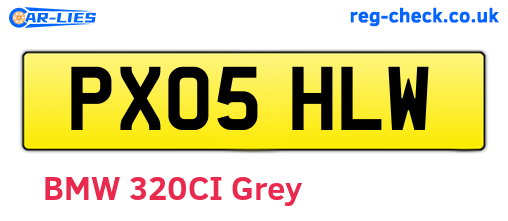 PX05HLW are the vehicle registration plates.