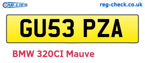 GU53PZA are the vehicle registration plates.