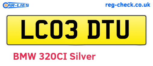 LC03DTU are the vehicle registration plates.