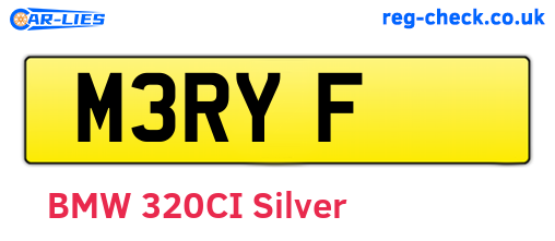 M3RYF are the vehicle registration plates.