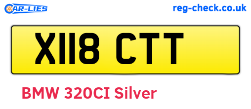 X118CTT are the vehicle registration plates.