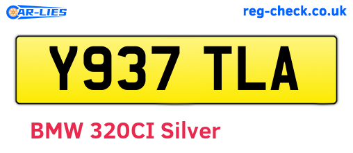 Y937TLA are the vehicle registration plates.