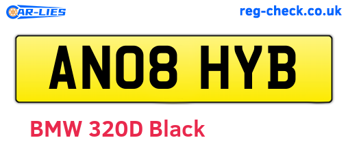 AN08HYB are the vehicle registration plates.