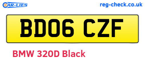 BD06CZF are the vehicle registration plates.