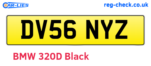 DV56NYZ are the vehicle registration plates.