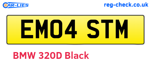 EM04STM are the vehicle registration plates.