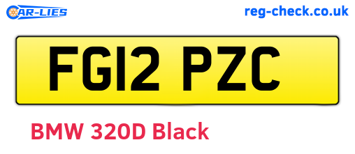 FG12PZC are the vehicle registration plates.