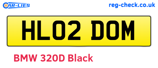 HL02DOM are the vehicle registration plates.