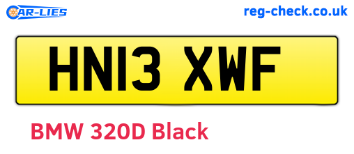 HN13XWF are the vehicle registration plates.