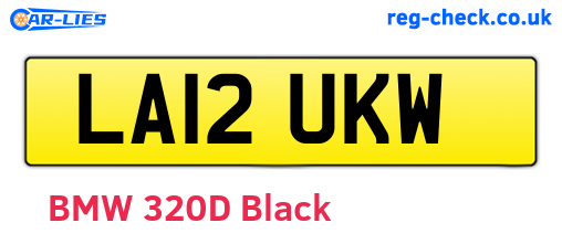 LA12UKW are the vehicle registration plates.