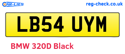 LB54UYM are the vehicle registration plates.