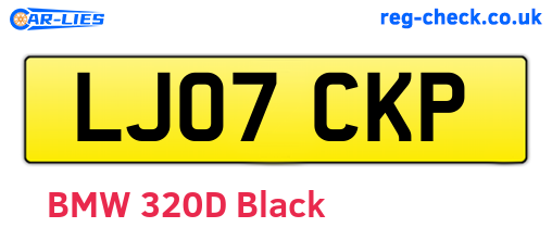 LJ07CKP are the vehicle registration plates.