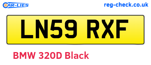 LN59RXF are the vehicle registration plates.