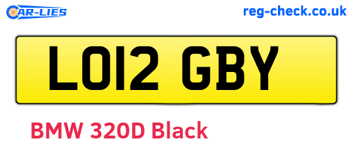 LO12GBY are the vehicle registration plates.