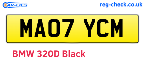 MA07YCM are the vehicle registration plates.