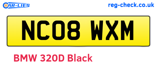 NC08WXM are the vehicle registration plates.