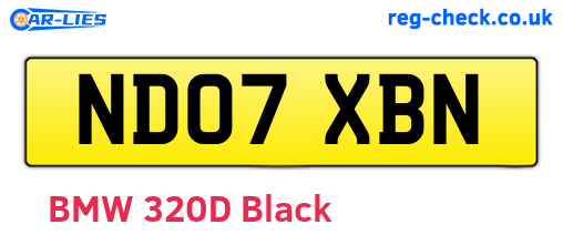 ND07XBN are the vehicle registration plates.