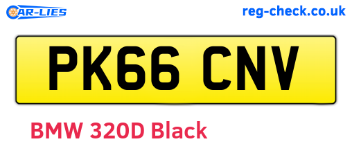 PK66CNV are the vehicle registration plates.