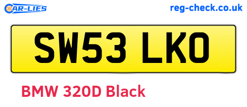 SW53LKO are the vehicle registration plates.