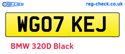 WG07KEJ are the vehicle registration plates.