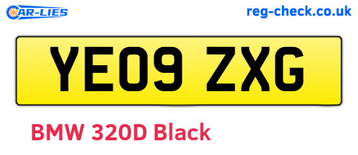 YE09ZXG are the vehicle registration plates.
