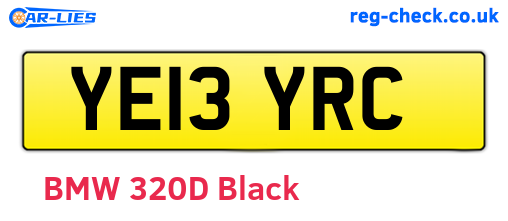 YE13YRC are the vehicle registration plates.