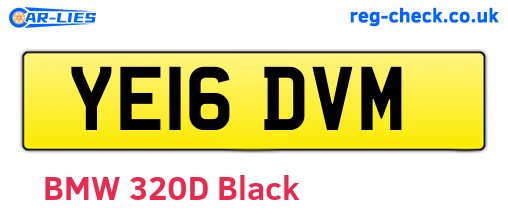 YE16DVM are the vehicle registration plates.