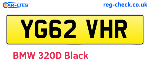 YG62VHR are the vehicle registration plates.