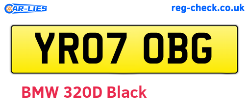 YR07OBG are the vehicle registration plates.