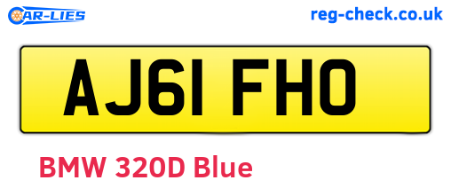 AJ61FHO are the vehicle registration plates.