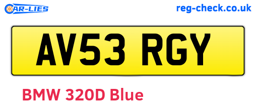 AV53RGY are the vehicle registration plates.