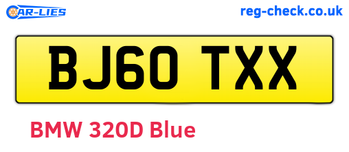BJ60TXX are the vehicle registration plates.