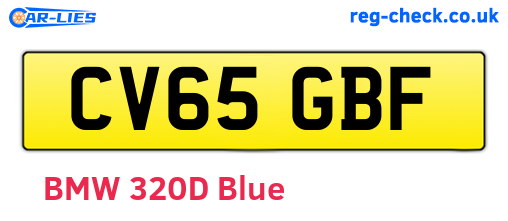 CV65GBF are the vehicle registration plates.