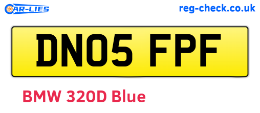 DN05FPF are the vehicle registration plates.