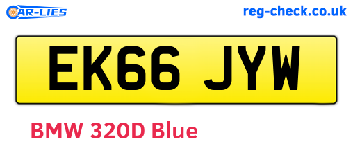 EK66JYW are the vehicle registration plates.