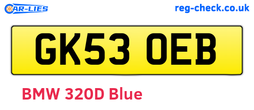 GK53OEB are the vehicle registration plates.