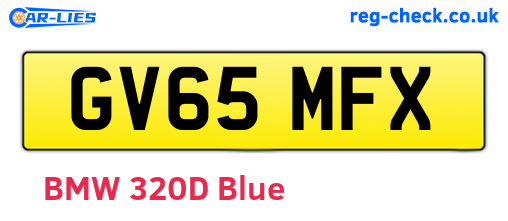 GV65MFX are the vehicle registration plates.