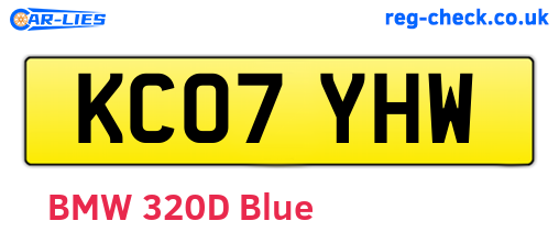KC07YHW are the vehicle registration plates.