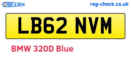 LB62NVM are the vehicle registration plates.