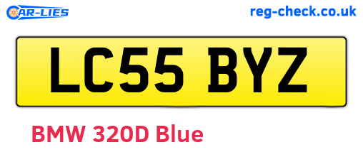 LC55BYZ are the vehicle registration plates.