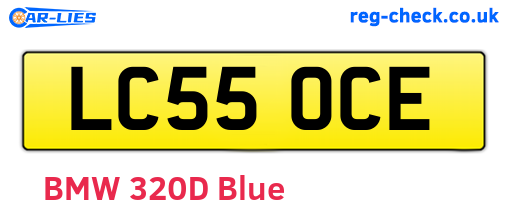 LC55OCE are the vehicle registration plates.