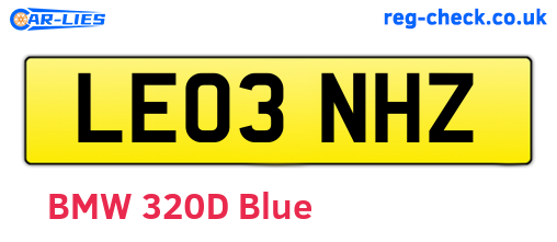 LE03NHZ are the vehicle registration plates.