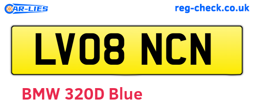 LV08NCN are the vehicle registration plates.