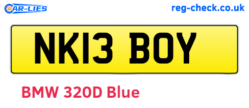 NK13BOY are the vehicle registration plates.