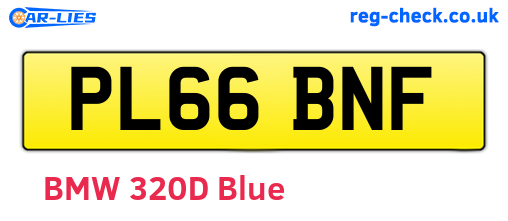 PL66BNF are the vehicle registration plates.