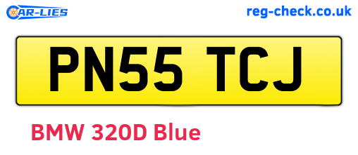 PN55TCJ are the vehicle registration plates.