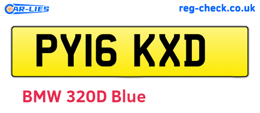 PY16KXD are the vehicle registration plates.