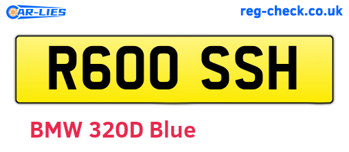 R600SSH are the vehicle registration plates.